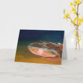 Auster mit Perle - Grußkarte Karte (Gelbe Blume)