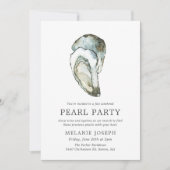 Auster-Perlen-Party | Opal-Stil Einladung (Vorderseite)