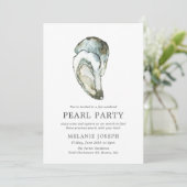 Auster-Perlen-Party | Opal-Stil Einladung (Stehend Vorderseite)