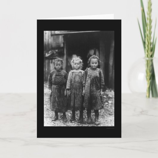 Auster Shucker Mädchen 1910 Karte (Vorderseite)