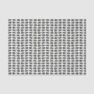 Austern auf dem halbgroßen Muschel-Papierpapier Seidenpapier