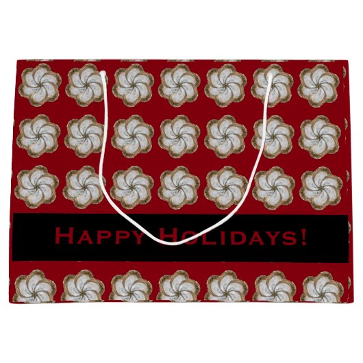 Austern-Blumen-Geschenk-Tasche - Entwurf C Große Geschenktüte (Vorderseite)