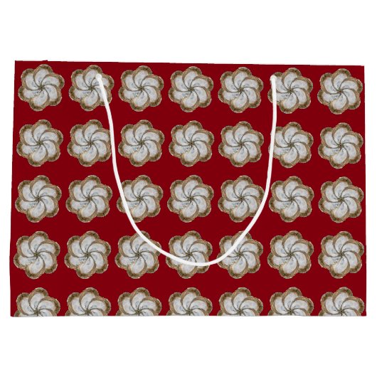 Austern-Blumen-Geschenk-Tasche - Entwurf C Große Geschenktüte (Rückseite)