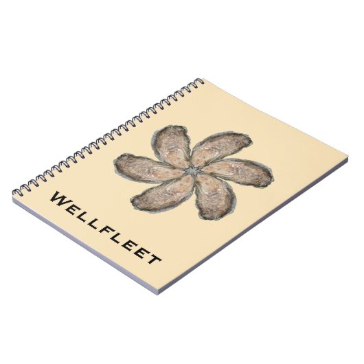 Austern-Blumen-Notizbuch - Entwurf D TAN Notizblock (Linke Seite)