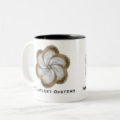 Austern-Blumen-Tasse - Entwürfe B u. C Zweifarbige Tasse (Vorderseite Links)