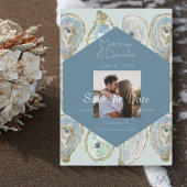 Austern Hochzeit mit Wasserfarben Save The Date