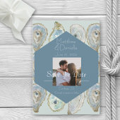 Austern Hochzeit mit Wasserfarben Save The Date