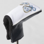 Austern Mit Blauem Bogen Golf-Schlagkopfabdeckung Golf Headcover (3/4 Vorderseite)