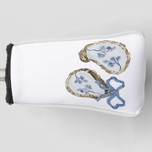 Austern Mit Blauem Bogen Golf-Schlagkopfabdeckung Golf Headcover (Vorderseite)