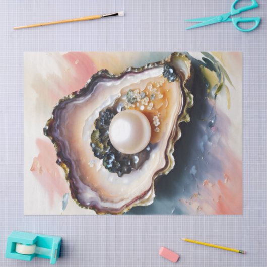 Austern mit Perlmuscheln Seidenpapier (Basteln)