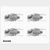 Austern, schwarz rechteckiger aufkleber (Blatt)