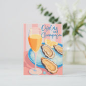 Austern und Champagner Elegant Postkarte (Stehend Vorderseite)