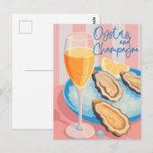 Austern und Champagner Elegant Postkarte (Vorne/Hinten)