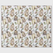 Austern und Champagner Geschenkpapier (Flach)