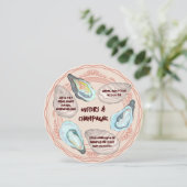 Austern- und Champagner-Hochzeits-Brautparty Einladung (Stehend Vorderseite)