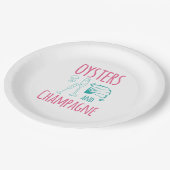 Austern und Champagner Pappteller (Schrägansicht)