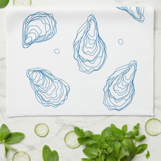 Austern und mehr Austern Geschirrtuch (Gefaltet)