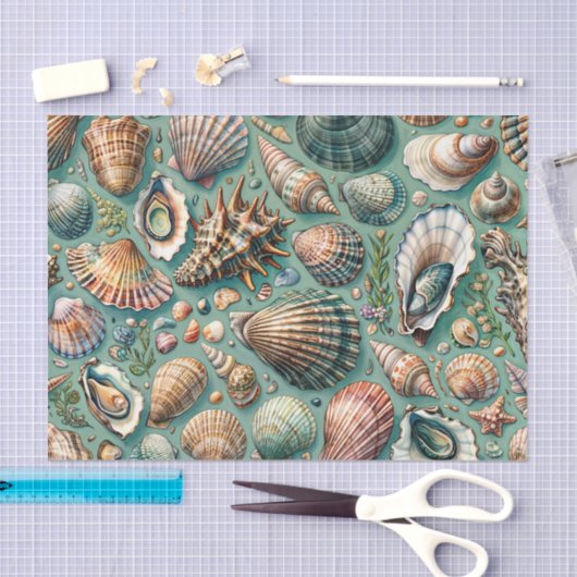 Austern und Muscheln Seidenpapier (Handwerk)