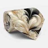 Austern und Schwarz Krawatte (Gerollt)