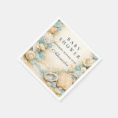 Austern- und Seesternchen-Strand-Baby-Party Serviette (Ecke)