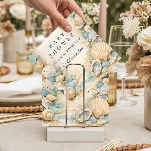 Austern- und Seesternchen-Strand-Baby-Party Serviette