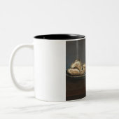 Austern (von Edouard Manet) Zweifarbige Tasse (Links)