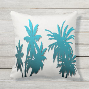 Austern-Weiß-aquamarines Aqua-blaue tropische Kissen