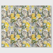Austern, Zitronen und Champagner Geschenkpapier (Flach)