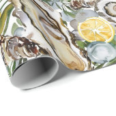 Austern, Zitronen und Champagner Geschenkpapier (Rolleneckpunkt)