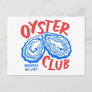 Austernclub Küstenstrand Thema Meeresfrüchte-Liebh Postkarte
