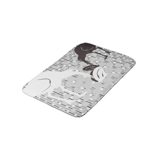 Austernfang-Silhouette - Badematte (Schrägansicht)