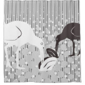 Austernfänger - Silhouette - Monochrome Grau Duschvorhang (Vorderseite)