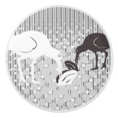 Austernfänger-Silhouette - Schublade Keramikknauf (Vorderseite)