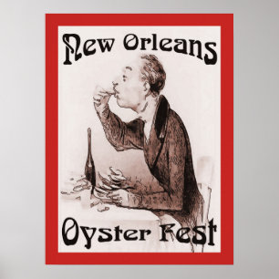 Austernfestival, in Rot. New Orleans, LA Poster