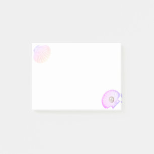 Austernhülle mit Perle auf Weiß Post-it Klebezettel