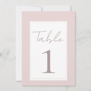 Austernrosa und goldene moderne Hochzeitstischnumm Einladung