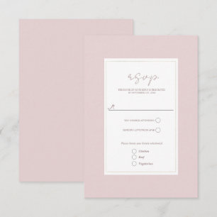 Austernrosa und Goldene moderne minimalistische Ho RSVP Karte