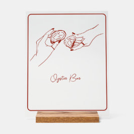 Austernroter zeichn acrylschild