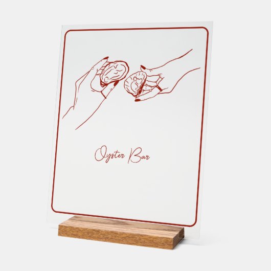 Austernroter zeichn acrylschild (Winkel)