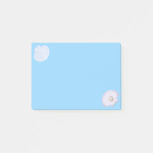 Austernschale mit Perle auf Hellblau Post-it Klebezettel