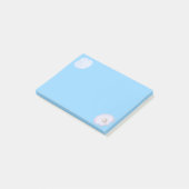 Austernschale mit Perle auf Hellblau Post-it Klebezettel (angewinkelt)