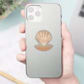 Austernschale und Perle Geschlechtsneutral Aufkleber (Telefon)
