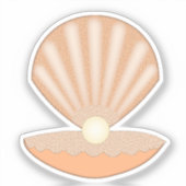 Austernschale und Perle Geschlechtsneutral Aufkleber (Vorderseite)