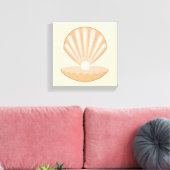 Austernschale und Perle Geschlechtsneutral Leinwanddruck (Insitu (Wohnzimmer))