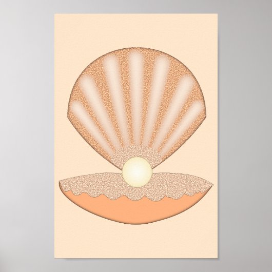 Austernschale und Perle Geschlechtsneutral Poster (Vorne)