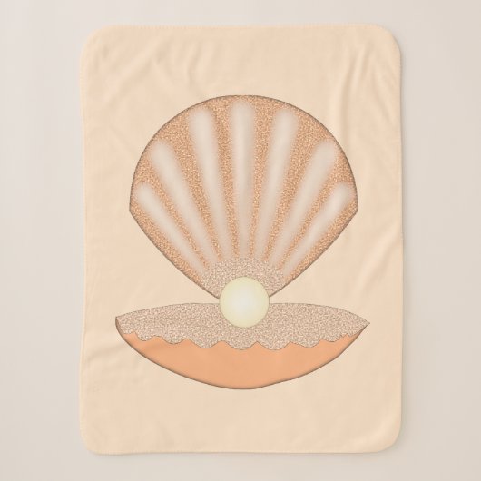 Austernschale und Perle Geschlechtsneutral Sherpadecke (Vorderseite)