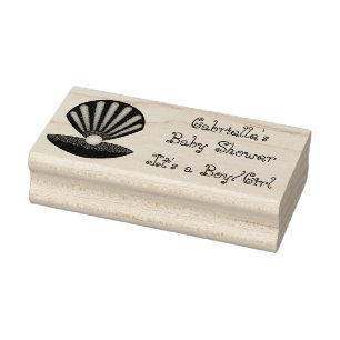 Austernschale und Perle Geschlechtsneutrale Babypa Gummistempel