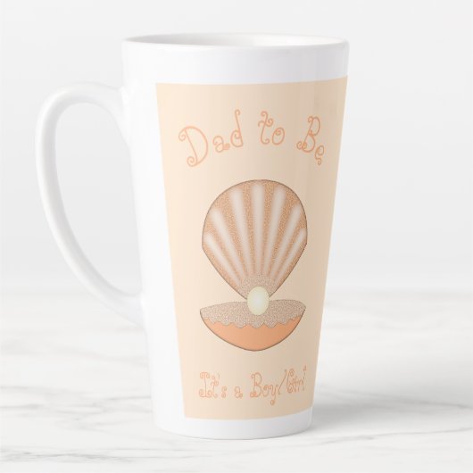 Austernschale und Perle Geschlechtsneutrales Dad-t Milchtasse (Links)