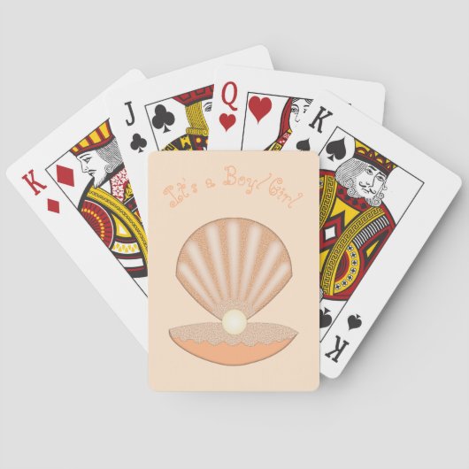 Austernschale und Perle geschlechtsneutrales Maßge Spielkarten (Rückseite)