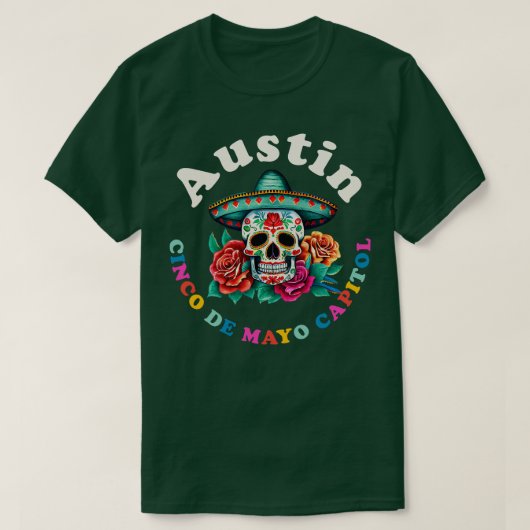 Austin 2023 Sugar Skull Texas T-Shirt (Design vorne)
